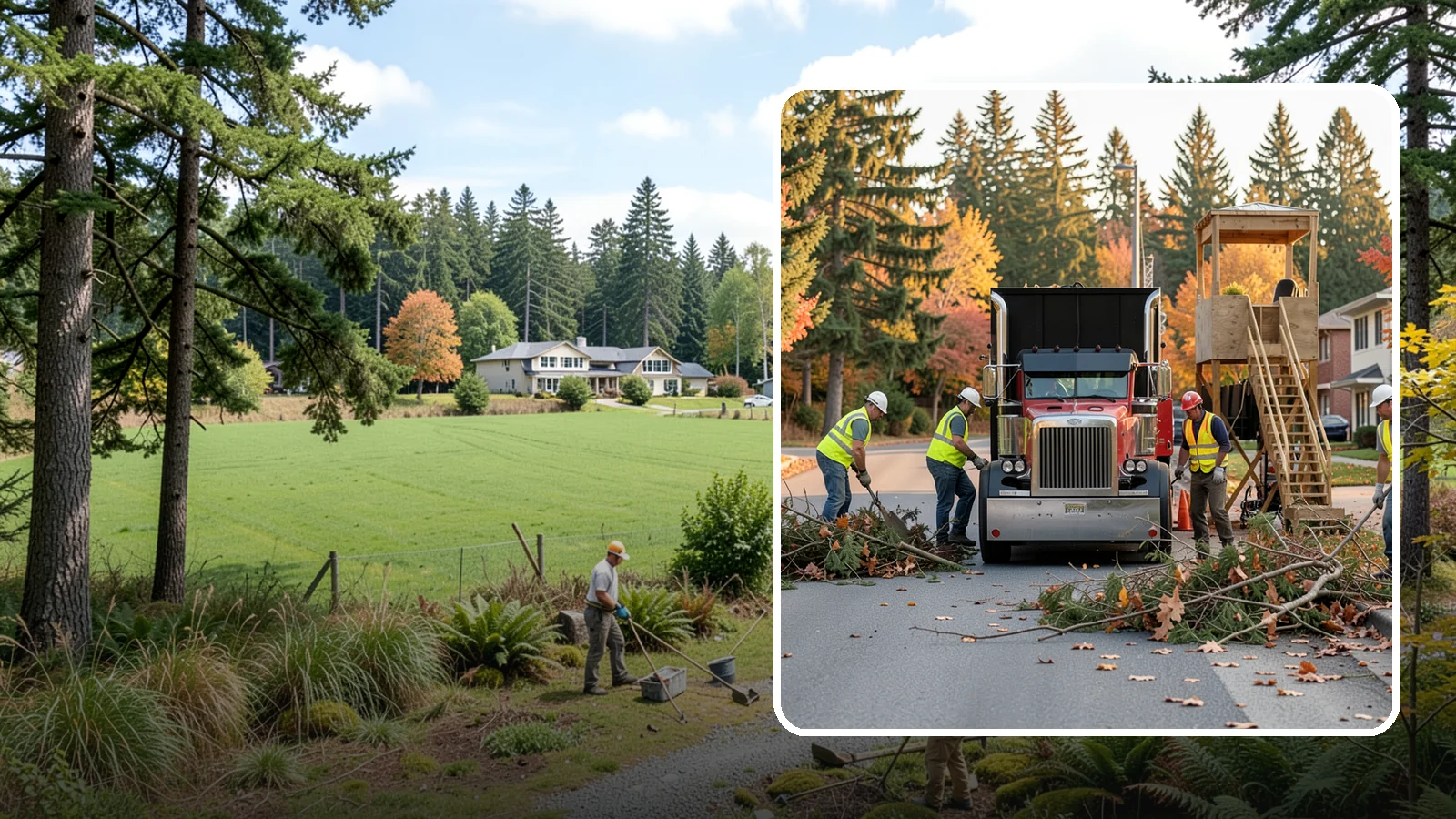 Storm Debris Collection in Lyman, Skagit County, WA - Post-storm collection of downed limbs, branches, and wind-blown debris from public areas.