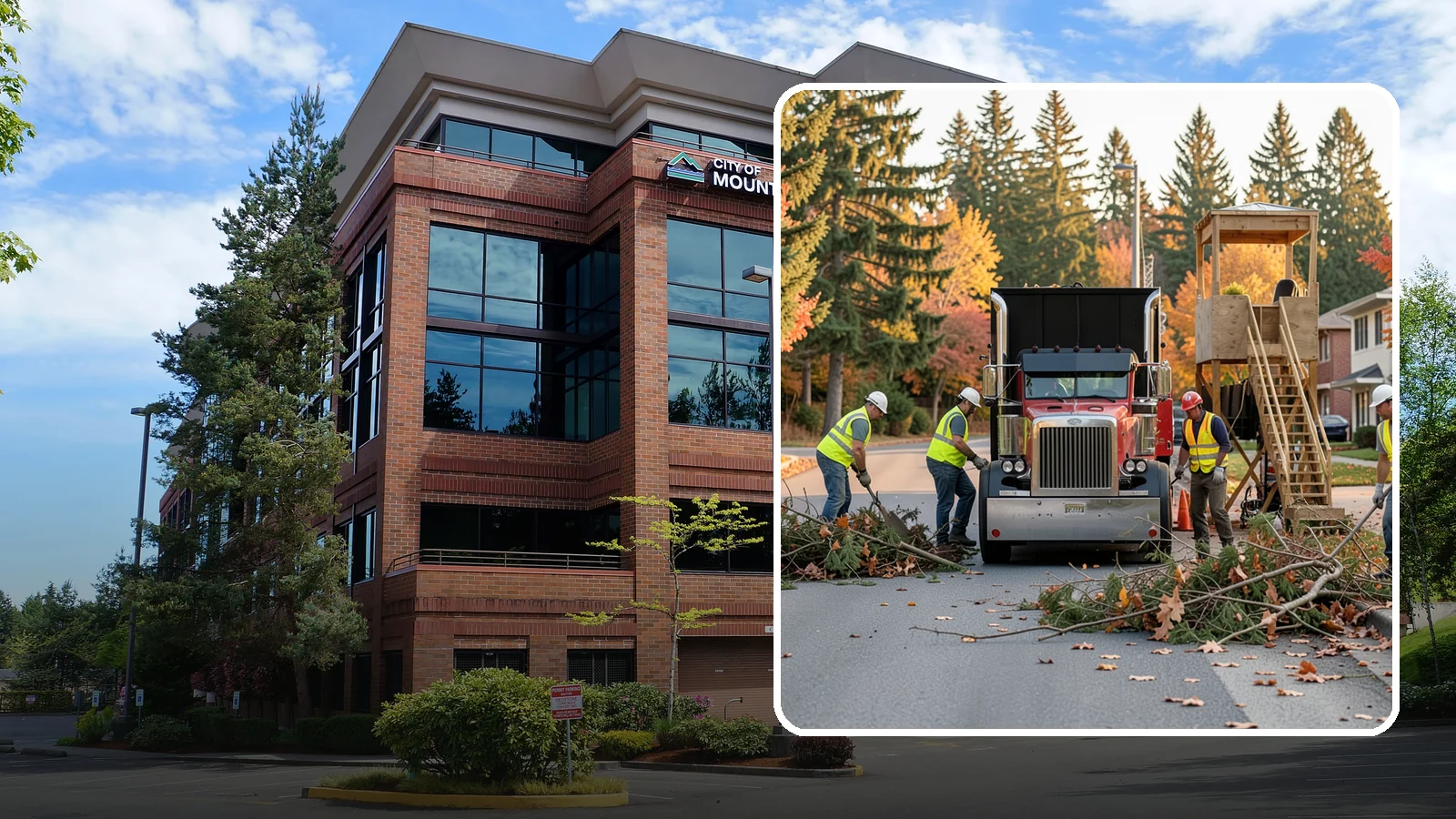 Storm Debris Collection in Mountlake Terrace, Snohomish County, WA - Post-storm collection of downed limbs, branches, and wind-blown debris from public areas.