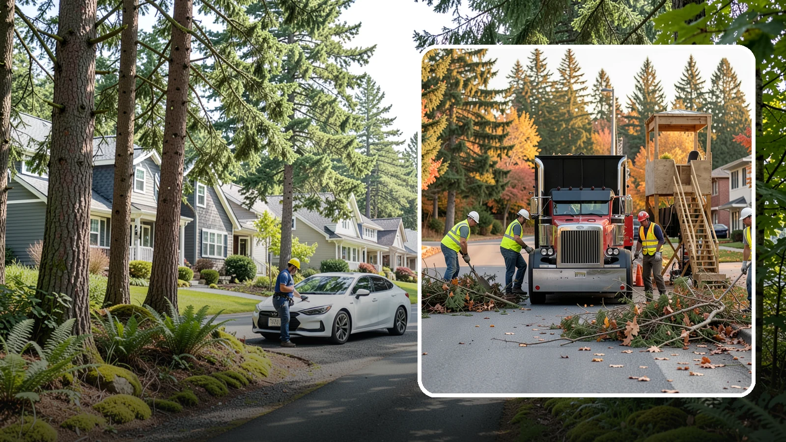 Storm Debris Collection in Normandy Park, King County, WA - Post-storm collection of downed limbs, branches, and wind-blown debris from public areas.