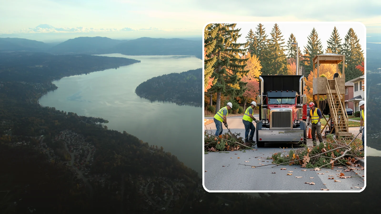 Storm Debris Collection in Sammamish, King County, WA - Post-storm collection of downed limbs, branches, and wind-blown debris from public areas.