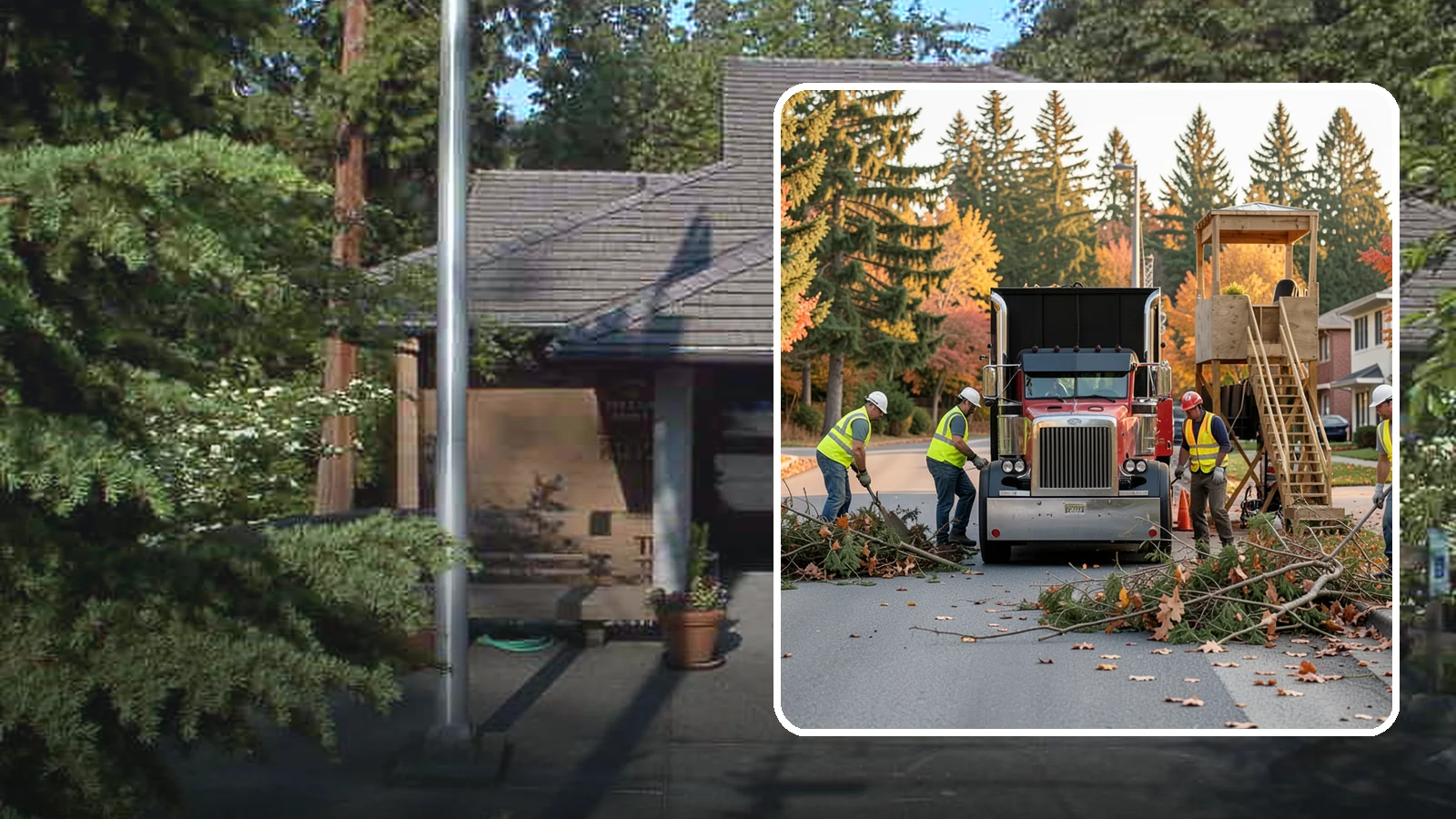 Storm Debris Collection in Yarrow Point, King County, WA - Post-storm collection of downed limbs, branches, and wind-blown debris from public areas.