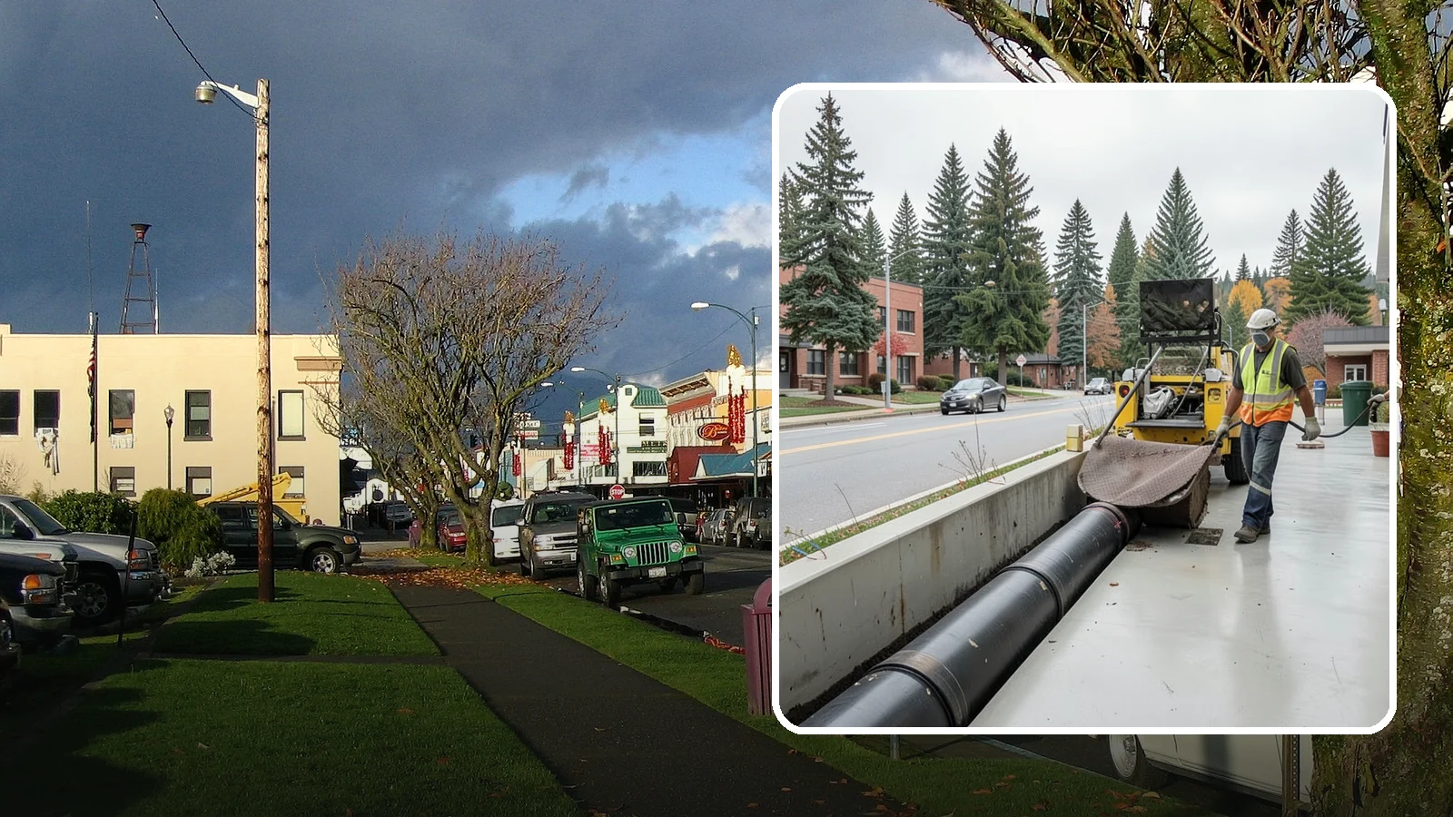 Storm Drain Cleaning in Arlington, Snohomish County, WA - Storm drain line cleaning that clears pipes and conveyances to maintain full stormwater flow capacity.