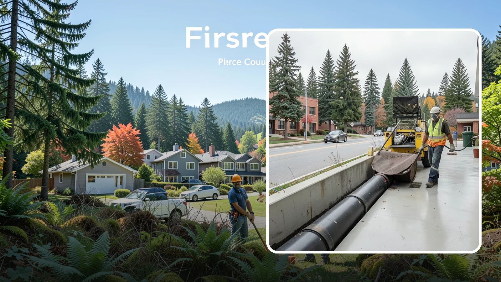 Storm Drain Cleaning in Fircrest, Pierce County, WA - Storm drain line cleaning that clears pipes and conveyances to maintain full stormwater flow capacity.
