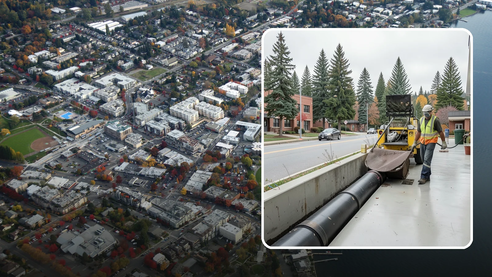 Storm Drain Cleaning in Kirkland, King County, WA - Storm drain line cleaning that clears pipes and conveyances to maintain full stormwater flow capacity.