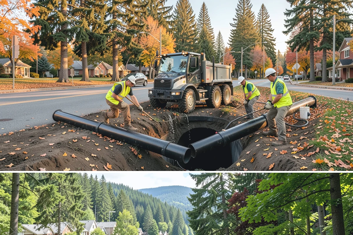 Storm Drain Cleaning in Lake Forest Park, King County, WA - Storm drain cleaning is best performed in late summer through early fall so conveyances run clear when Puget Sound's...