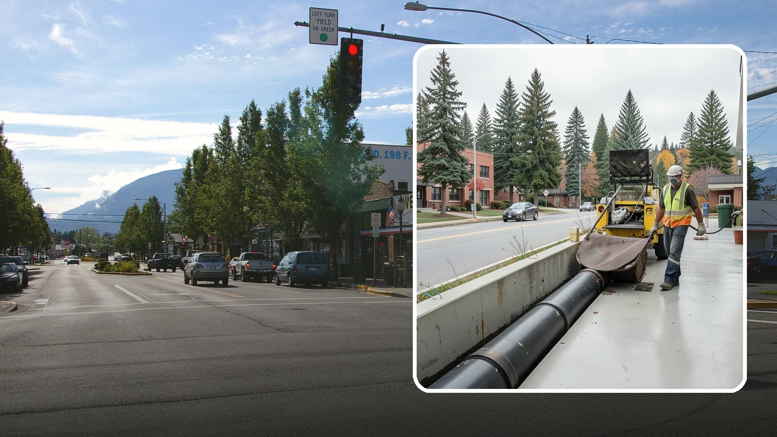 Storm Drain Cleaning in North Bend, King County, WA - Storm drain line cleaning that clears pipes and conveyances to maintain full stormwater flow capacity.