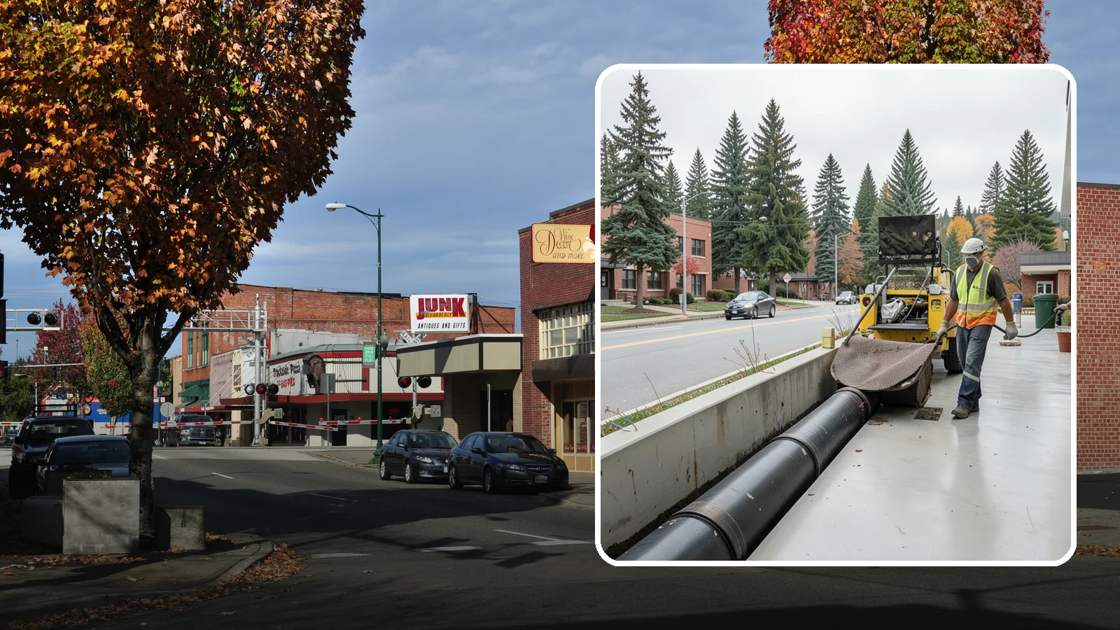 Storm Drain Cleaning in Puyallup, Pierce County, WA - Storm drain line cleaning that clears pipes and conveyances to maintain full stormwater flow capacity.