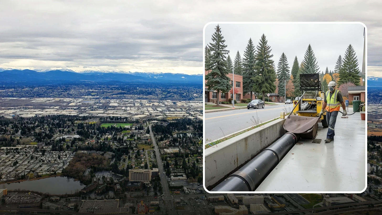 Storm Drain Cleaning in SeaTac, King County, WA - Storm drain line cleaning that clears pipes and conveyances to maintain full stormwater flow capacity.