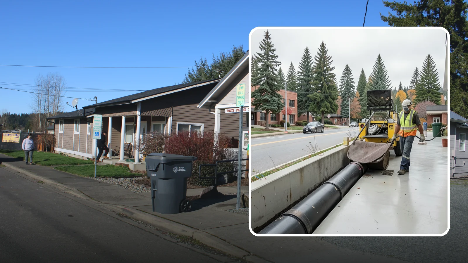 Storm Drain Cleaning in South Prairie, Pierce County, WA - Storm drain line cleaning that clears pipes and conveyances to maintain full stormwater flow capacity.