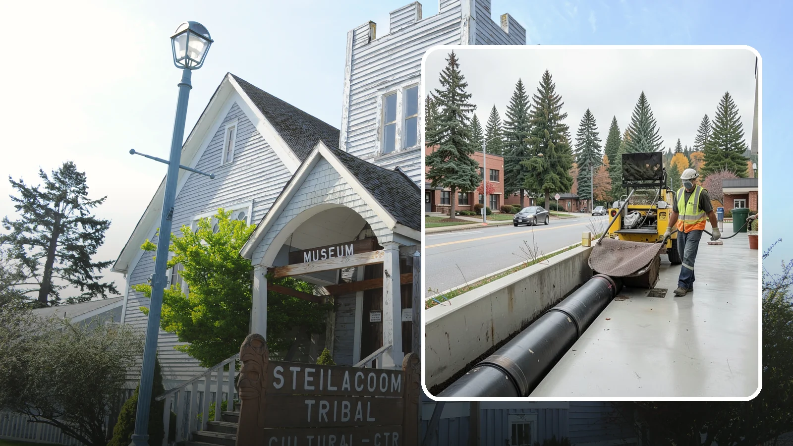 Storm Drain Cleaning in Steilacoom, Pierce County, WA - Storm drain line cleaning that clears pipes and conveyances to maintain full stormwater flow capacity.