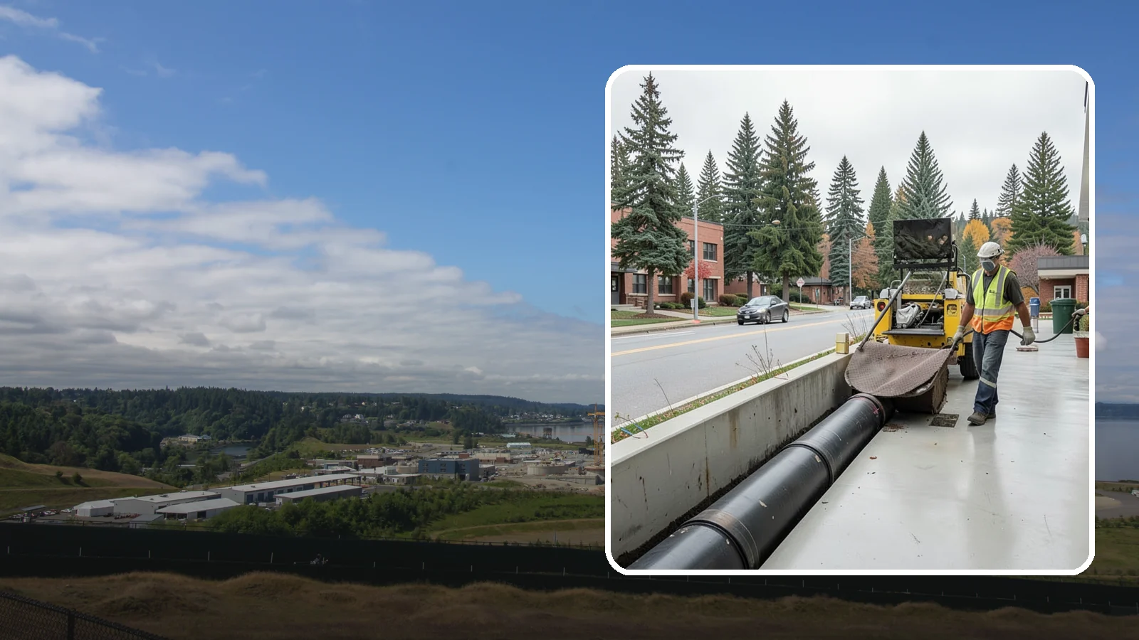Storm Drain Cleaning in University Place, Pierce County, WA - Storm drain line cleaning that clears pipes and conveyances to maintain full stormwater flow capacity.