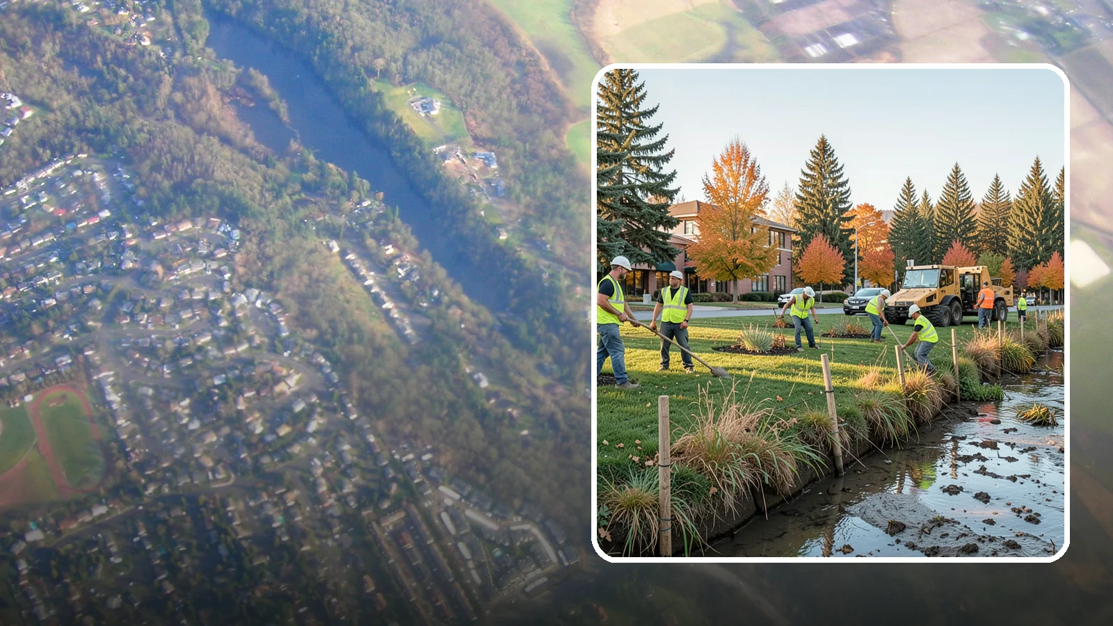 Stream Bank Restoration in Algona, King County, WA - Stabilization and revegetation of eroding stream banks using bioengineering methods.