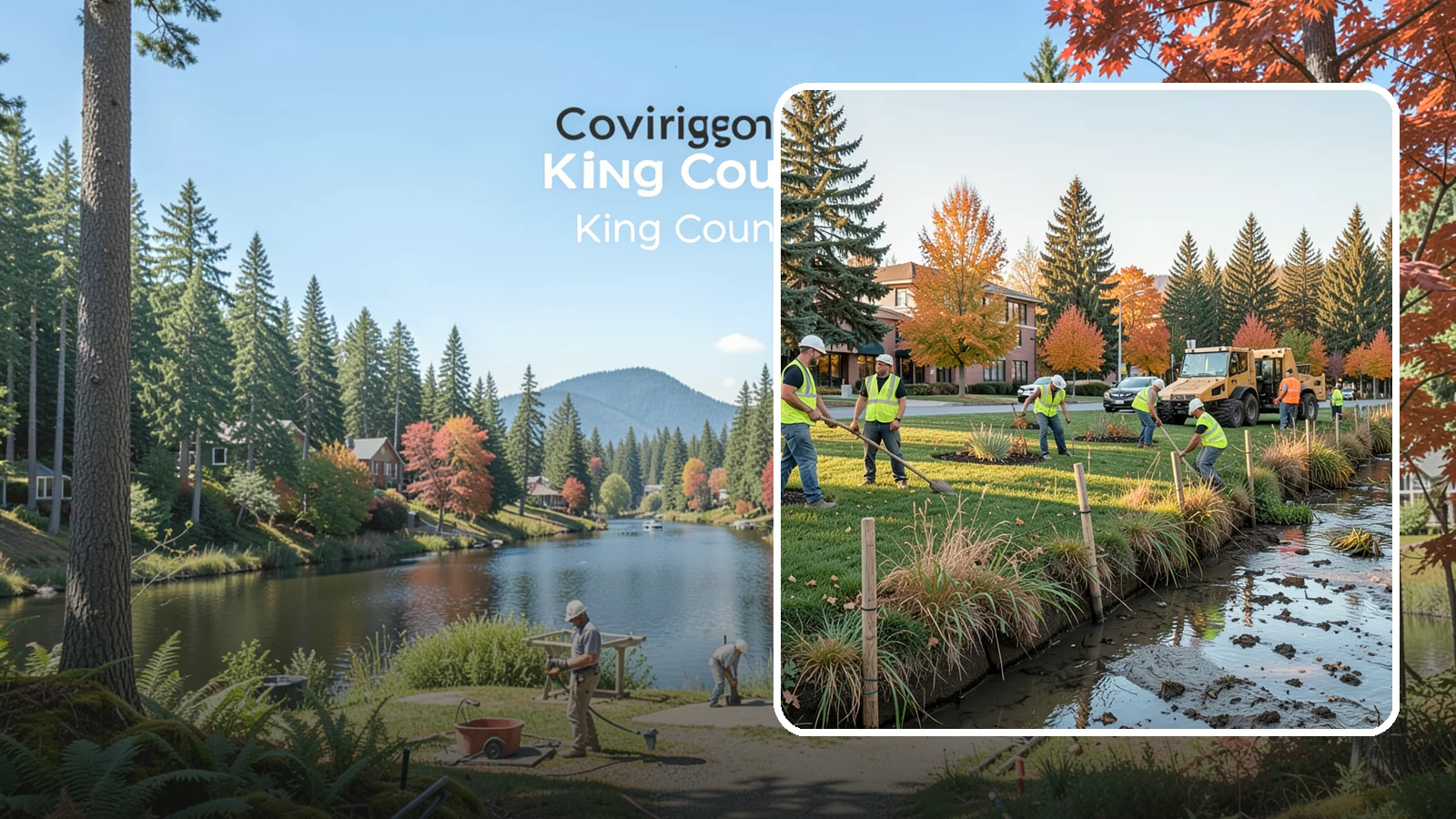 Stream Bank Restoration in Covington, King County, WA - Stabilization and revegetation of eroding stream banks using bioengineering methods.
