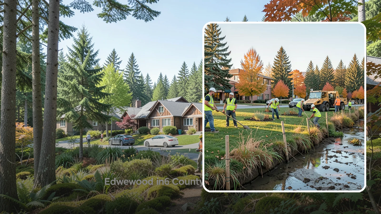 Stream Bank Restoration in Edgewood, Pierce County, WA - Stabilization and revegetation of eroding stream banks using bioengineering methods.