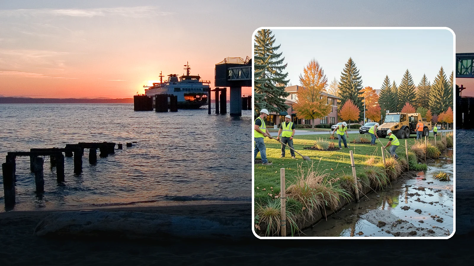 Stream Bank Restoration in Edmonds, Snohomish County, WA - Stabilization and revegetation of eroding stream banks using bioengineering methods.
