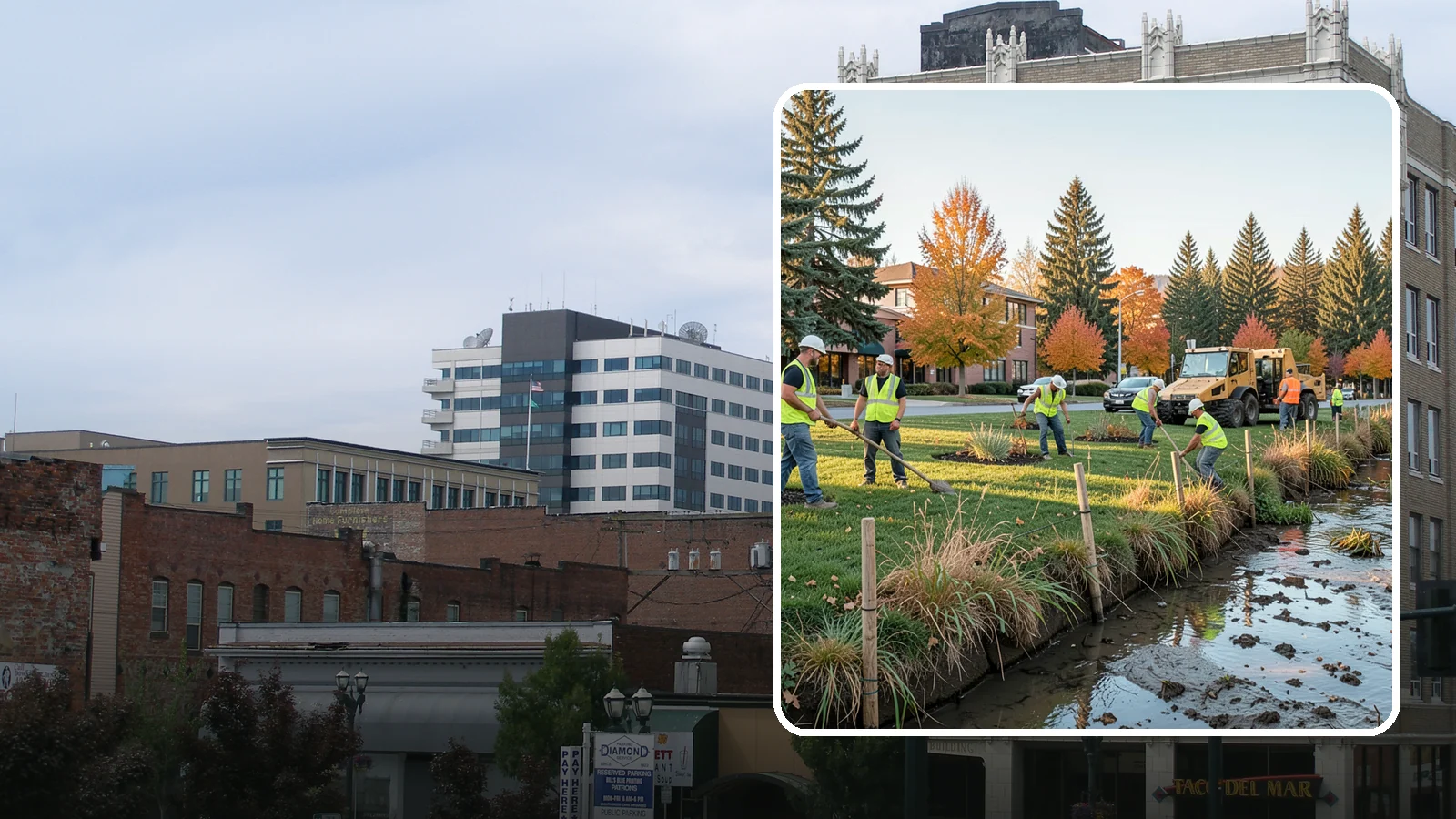 Stream Bank Restoration in Everett, Snohomish County, WA - Stabilization and revegetation of eroding stream banks using bioengineering methods.