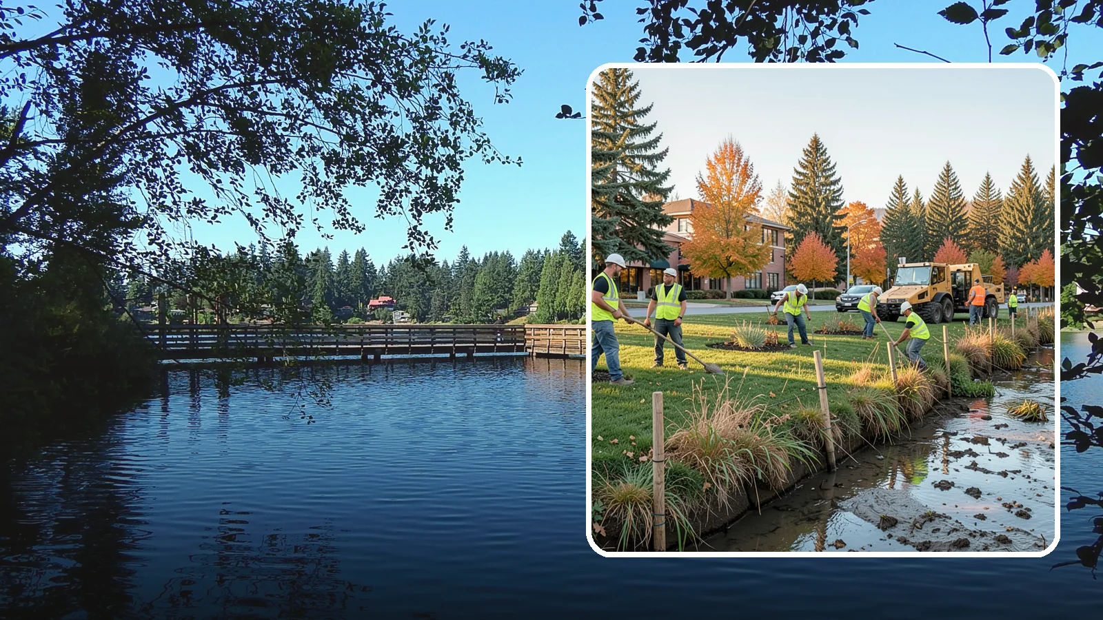 Stream Bank Restoration in Federal Way, King County, WA - Stabilization and revegetation of eroding stream banks using bioengineering methods.