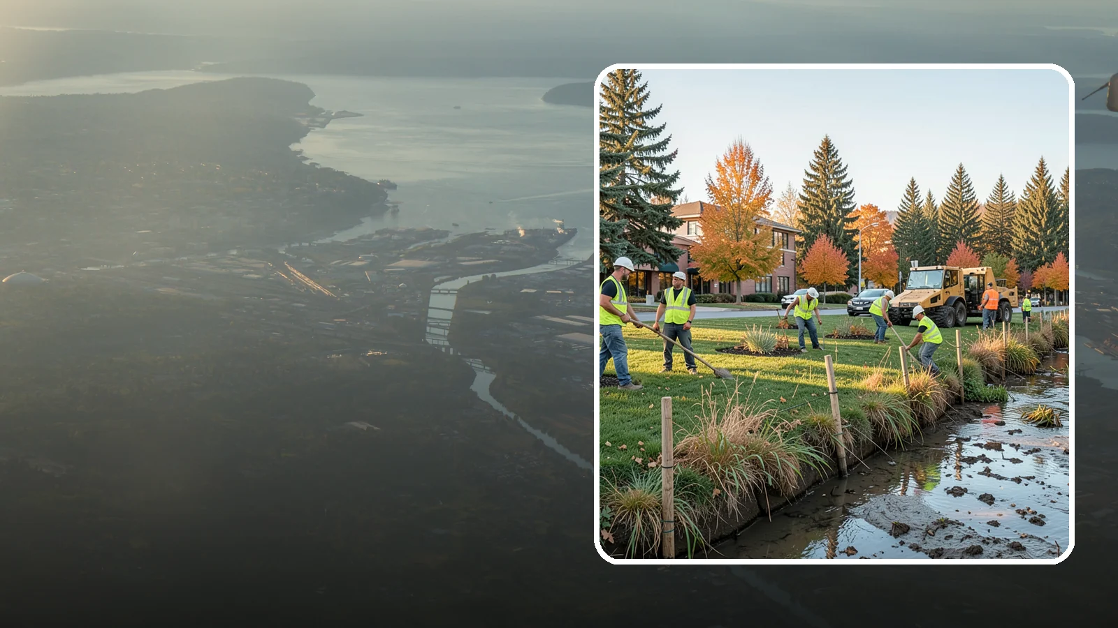 Stream Bank Restoration in Fife, Pierce County, WA - Stabilization and revegetation of eroding stream banks using bioengineering methods.