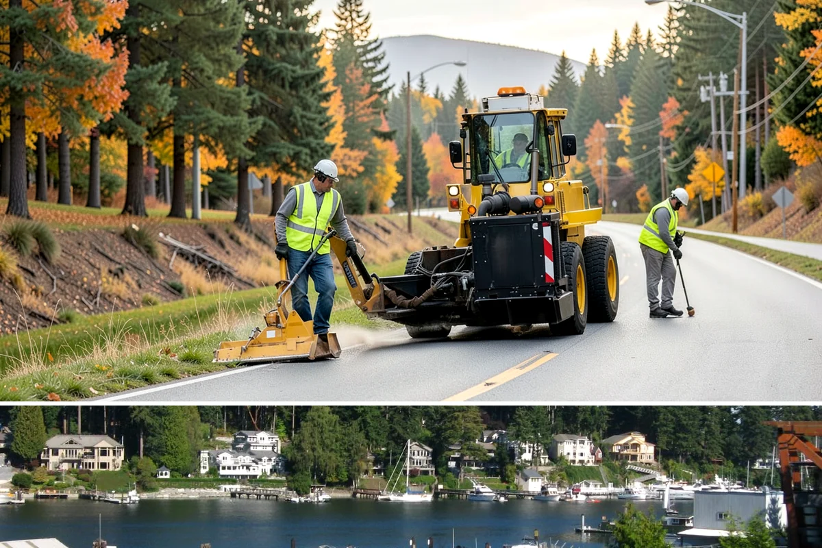 Stream Bank Restoration in Gig Harbor, Pierce County, WA - In-water and bank work is confined to the WDFW fish window, typically summer, when flows are low and salmon impacts are minimized.