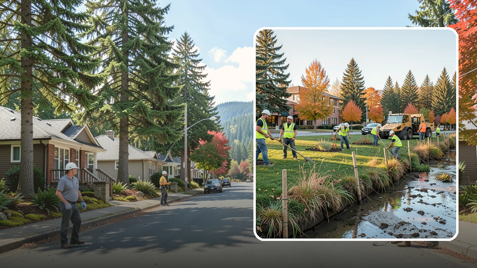 Stream Bank Restoration in Hunts Point, King County, WA - Stabilization and revegetation of eroding stream banks using bioengineering methods.