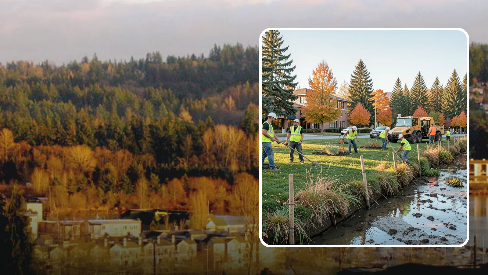 Stream Bank Restoration in Kenmore, King County, WA - Stabilization and revegetation of eroding stream banks using bioengineering methods.