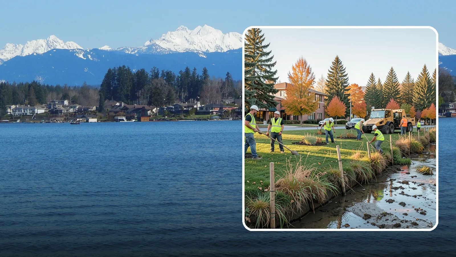 Stream Bank Restoration in Lake Stevens, Snohomish County, WA - Stabilization and revegetation of eroding stream banks using bioengineering methods.