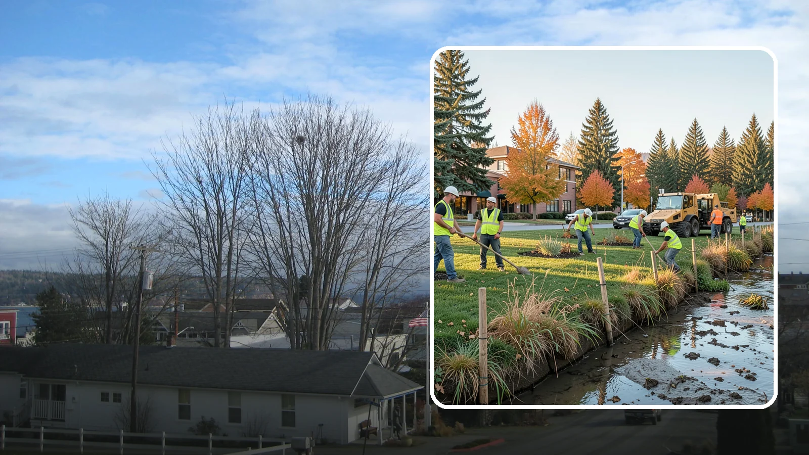 Stream Bank Restoration in Langley, Island County, WA - Stabilization and revegetation of eroding stream banks using bioengineering methods.