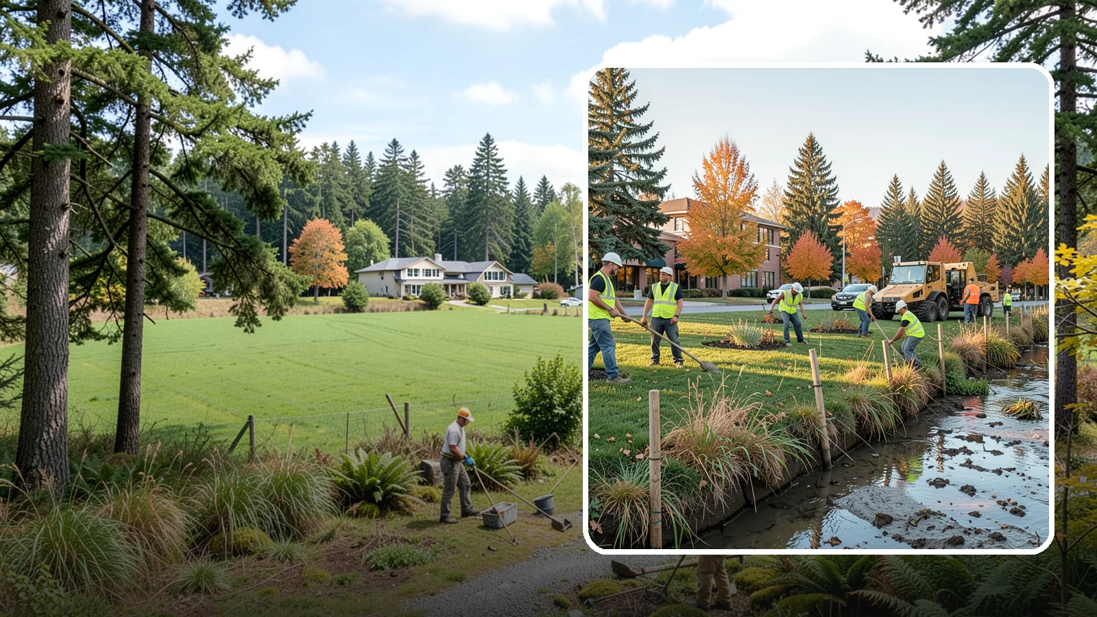 Stream Bank Restoration in Lyman, Skagit County, WA - Stabilization and revegetation of eroding stream banks using bioengineering methods.