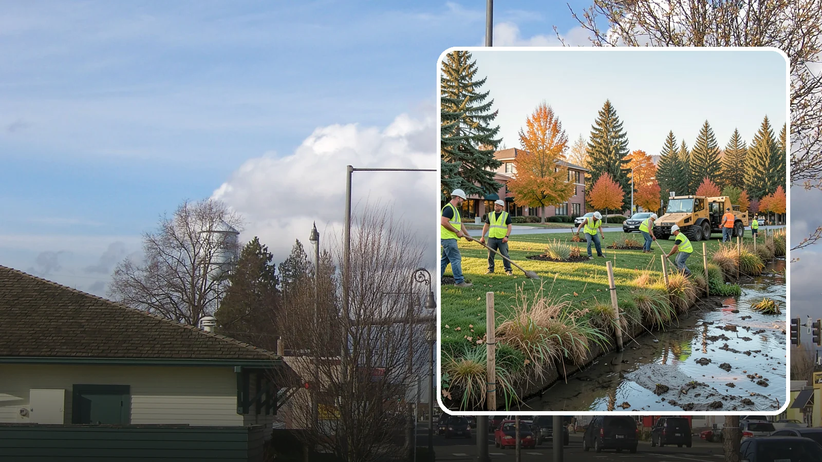 Stream Bank Restoration in Marysville, Snohomish County, WA - Stabilization and revegetation of eroding stream banks using bioengineering methods.