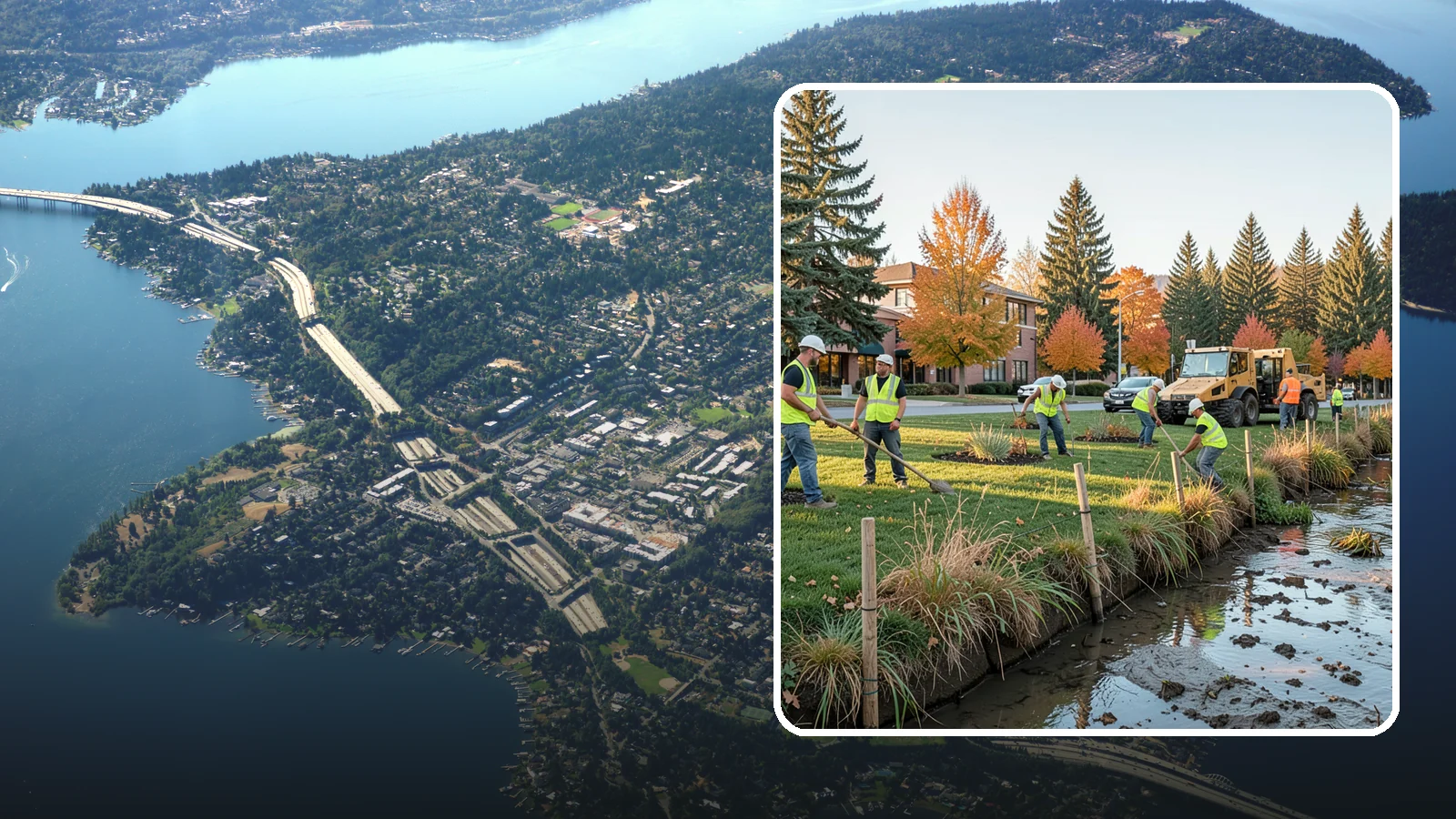 Stream Bank Restoration in Mercer Island, King County, WA - Stabilization and revegetation of eroding stream banks using bioengineering methods.