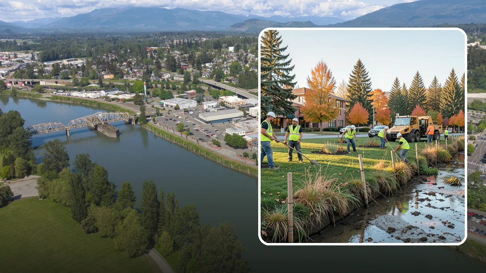Stream Bank Restoration in Mount Vernon, Skagit County, WA - Stabilization and revegetation of eroding stream banks using bioengineering methods.