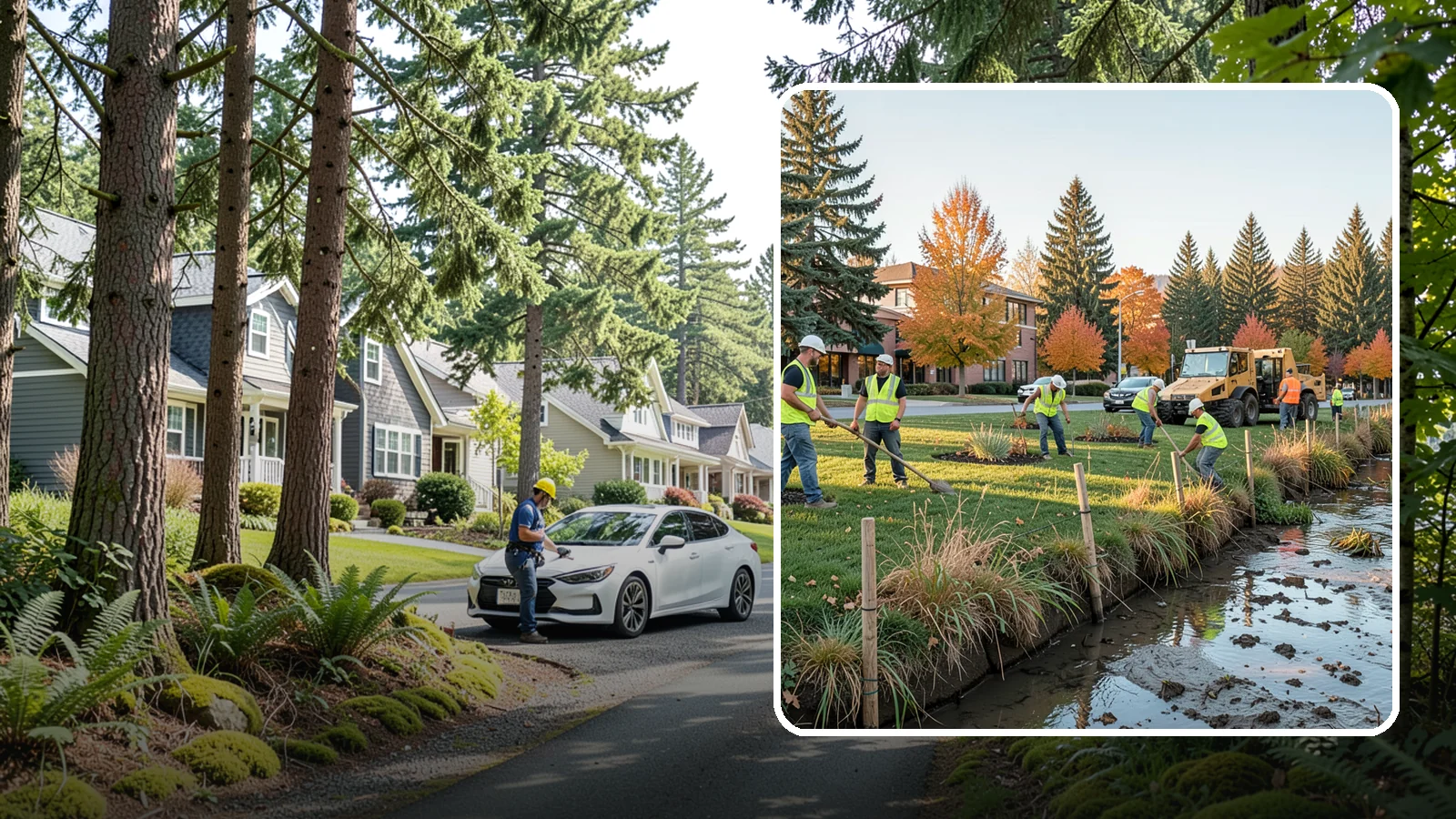 Stream Bank Restoration in Normandy Park, King County, WA - Stabilization and revegetation of eroding stream banks using bioengineering methods.