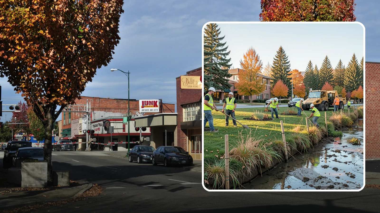 Stream Bank Restoration in Puyallup, Pierce County, WA - Stabilization and revegetation of eroding stream banks using bioengineering methods.