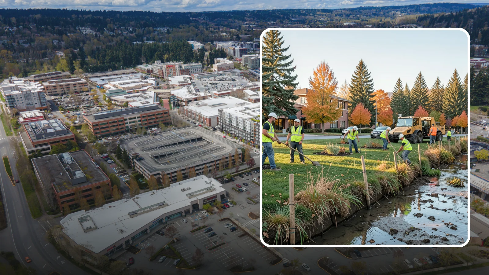 Stream Bank Restoration in Redmond, King County, WA - Stabilization and revegetation of eroding stream banks using bioengineering methods.