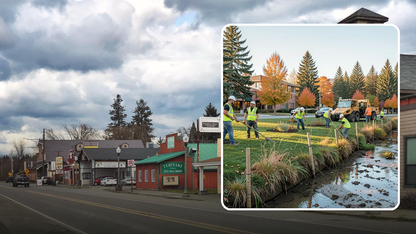 Stream Bank Restoration in Roy, Pierce County, WA - Stabilization and revegetation of eroding stream banks using bioengineering methods.
