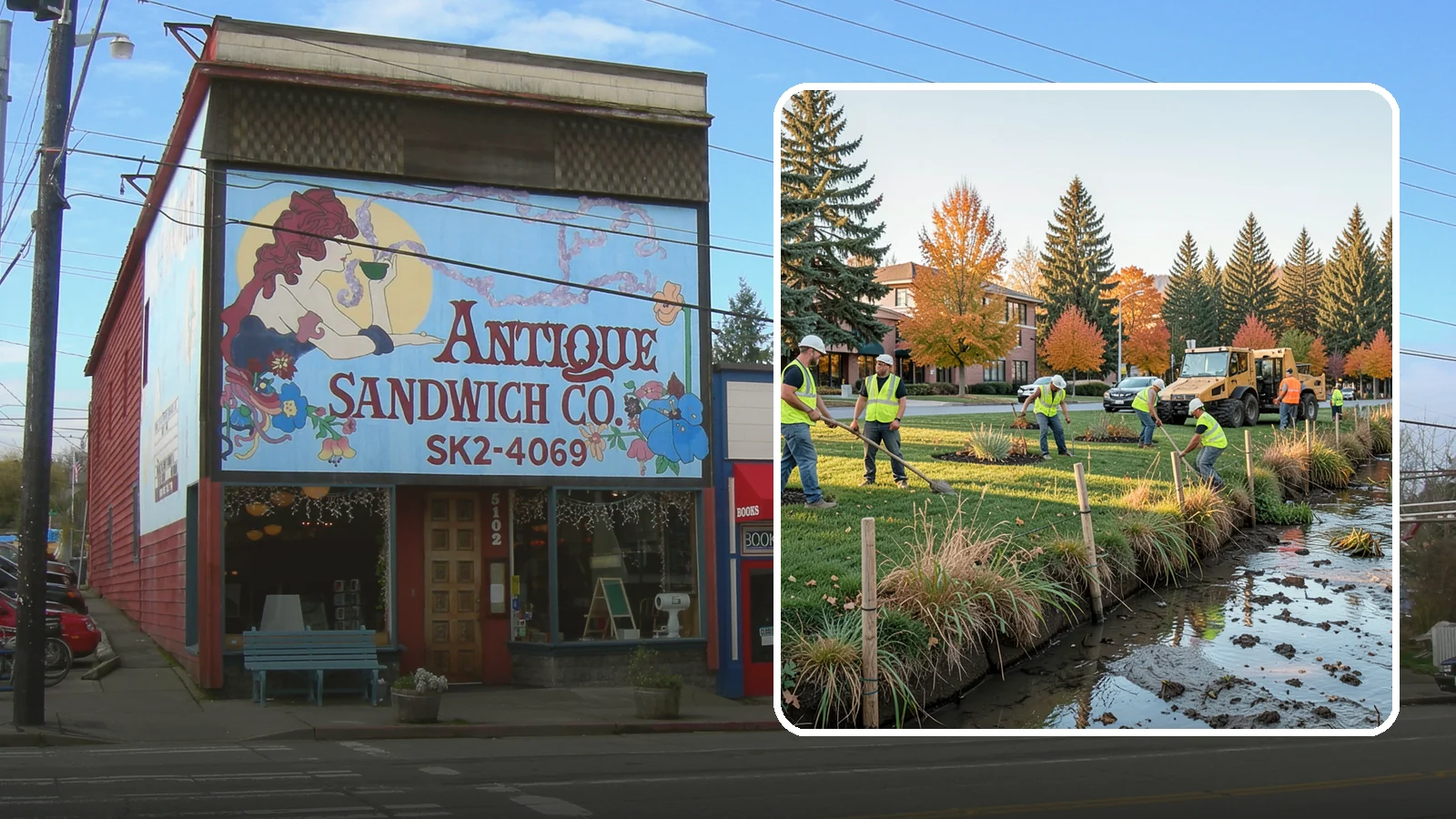 Stream Bank Restoration in Ruston, Pierce County, WA - Stabilization and revegetation of eroding stream banks using bioengineering methods.