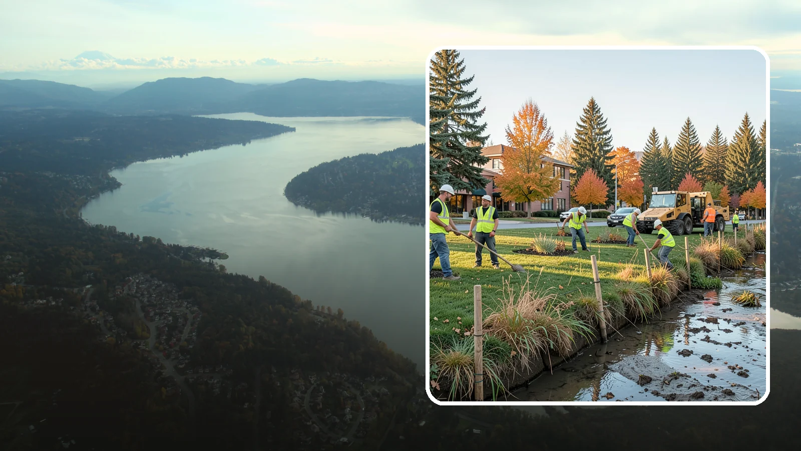 Stream Bank Restoration in Sammamish, King County, WA - Stabilization and revegetation of eroding stream banks using bioengineering methods.