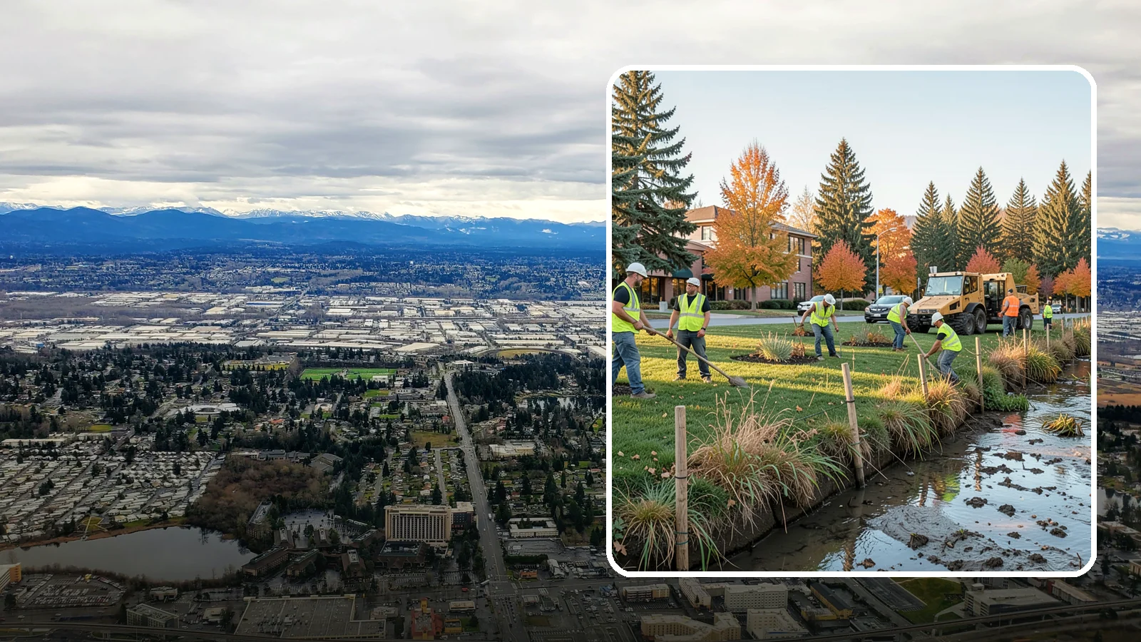 Stream Bank Restoration in SeaTac, King County, WA - Stabilization and revegetation of eroding stream banks using bioengineering methods.