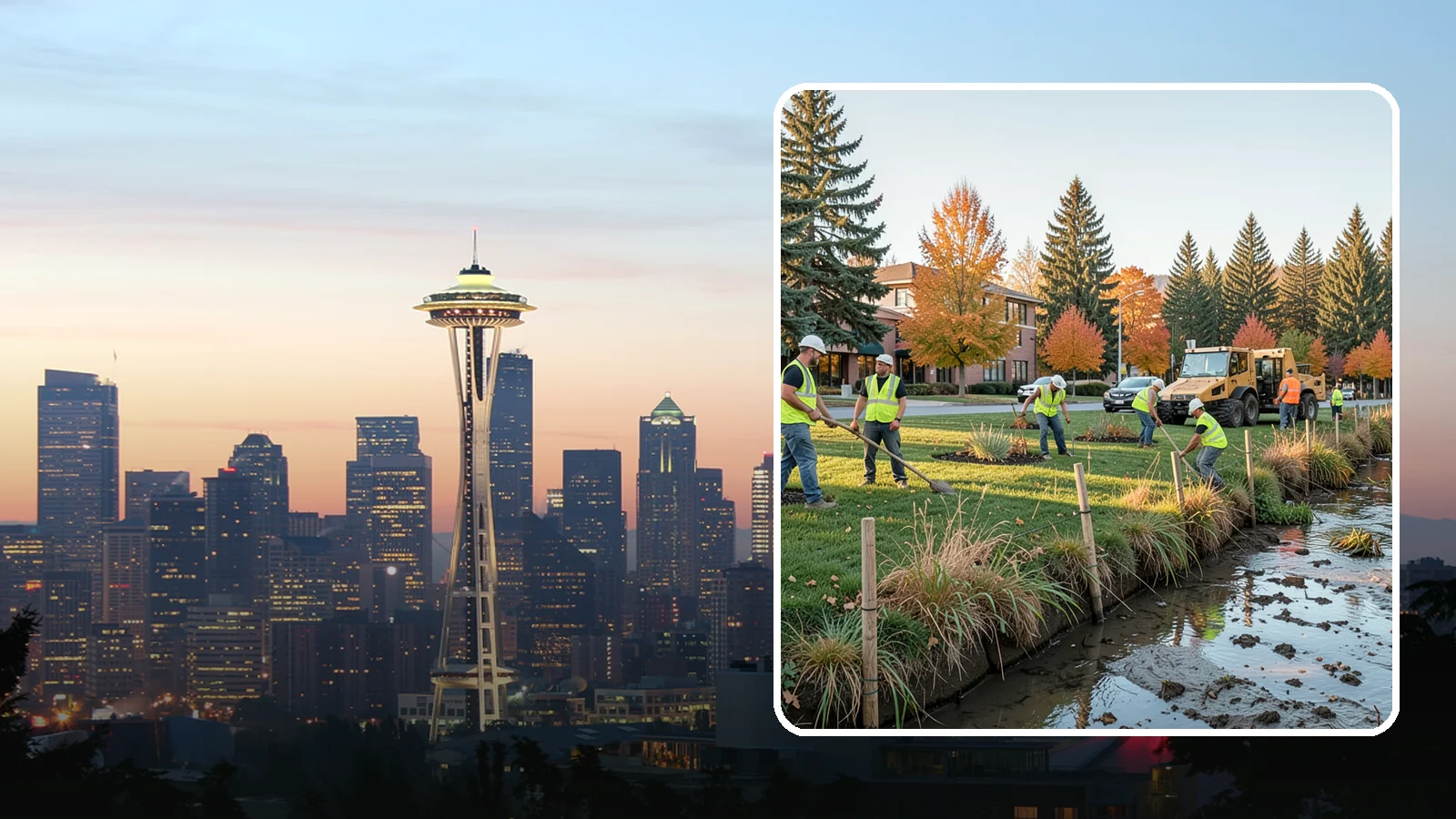 Stream Bank Restoration in Seattle, King County, WA - Stabilization and revegetation of eroding stream banks using bioengineering methods.