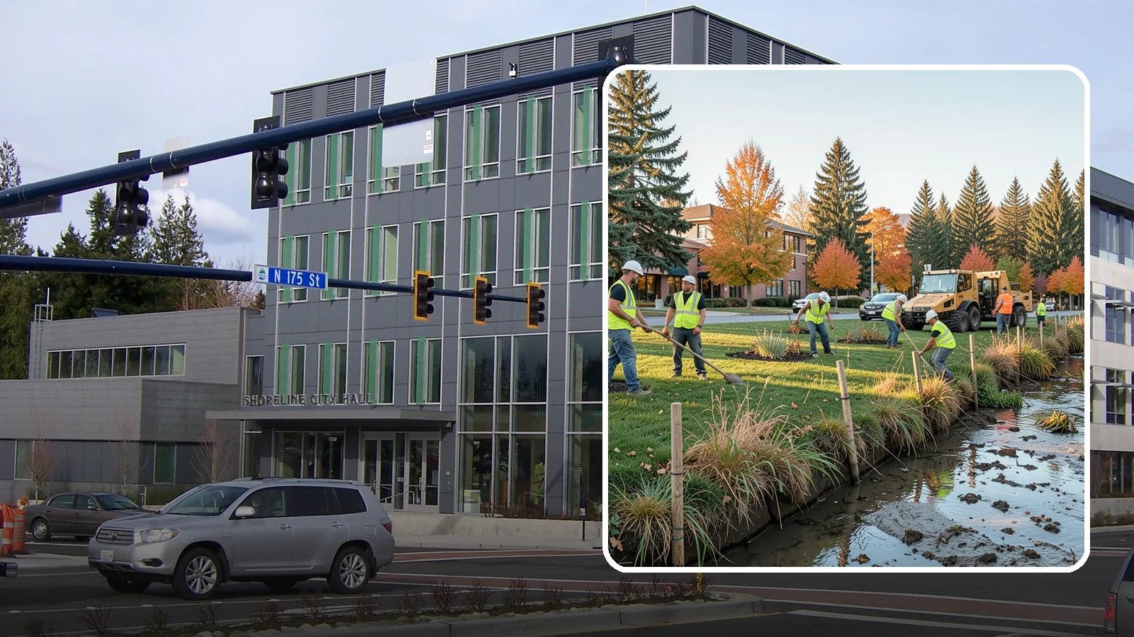 Stream Bank Restoration in Shoreline, King County, WA - Stabilization and revegetation of eroding stream banks using bioengineering methods.