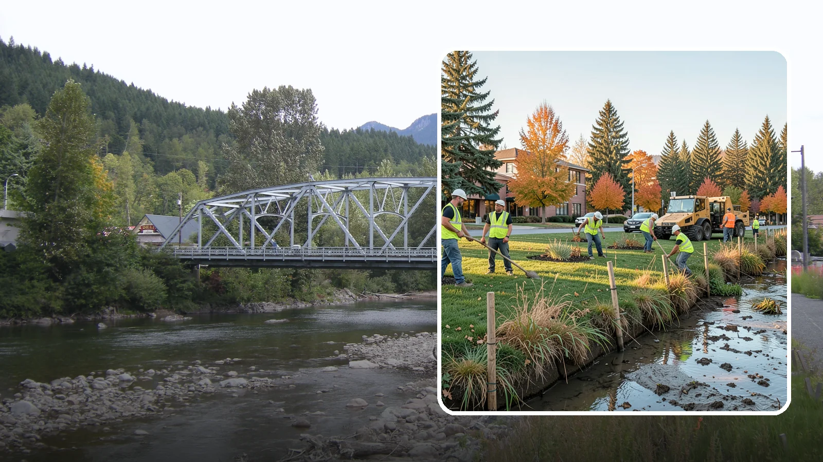 Stream Bank Restoration in Skykomish, King County, WA - Stabilization and revegetation of eroding stream banks using bioengineering methods.
