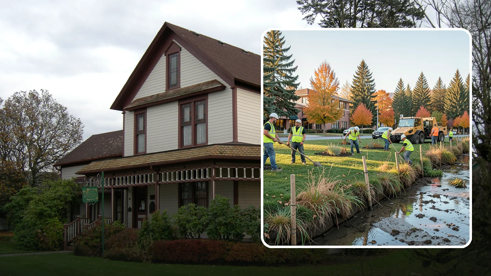 Stream Bank Restoration in Sumner, Pierce County, WA - Stabilization and revegetation of eroding stream banks using bioengineering methods.