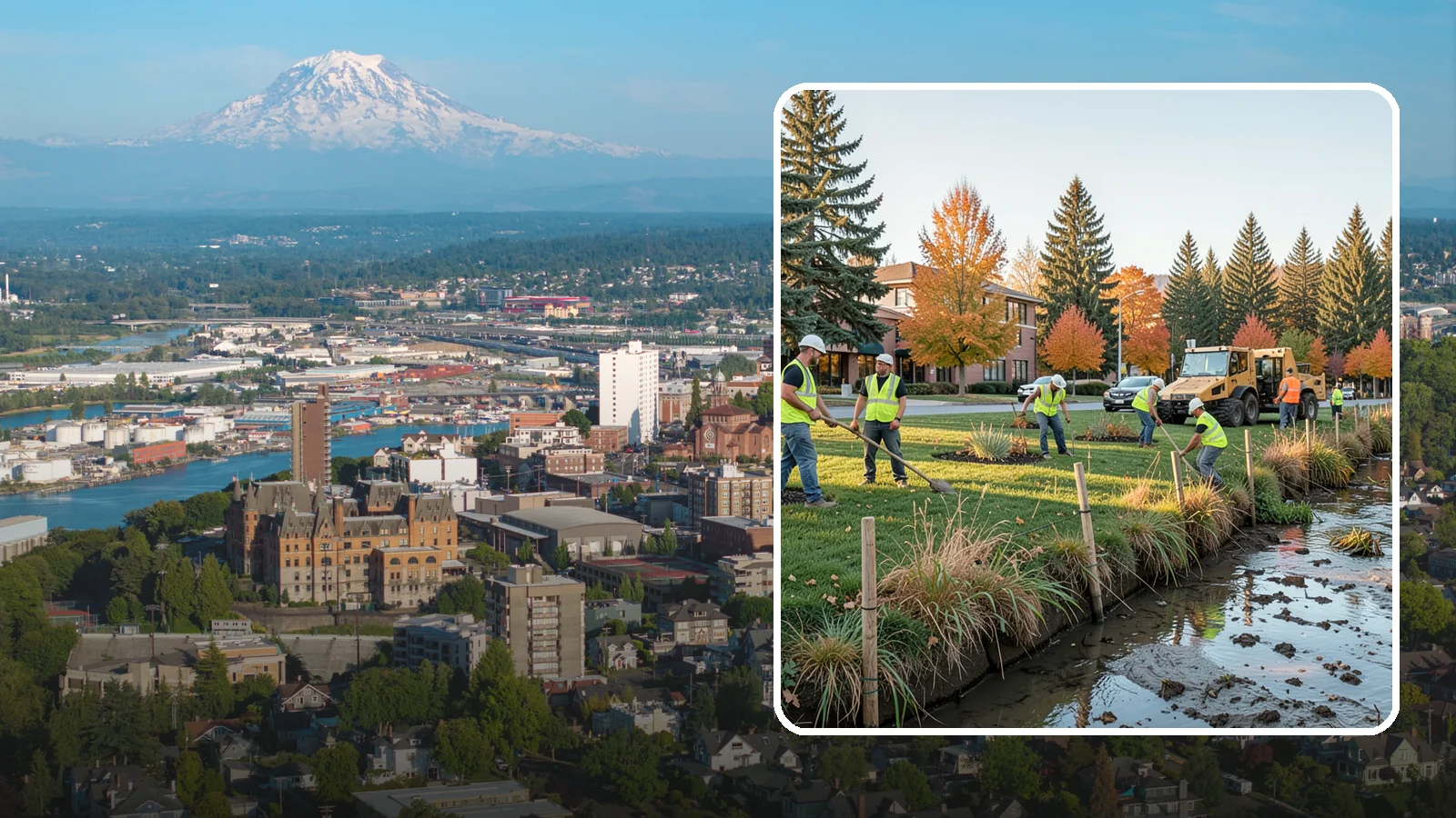 Stream Bank Restoration in Tacoma, Pierce County, WA - Stabilization and revegetation of eroding stream banks using bioengineering methods.