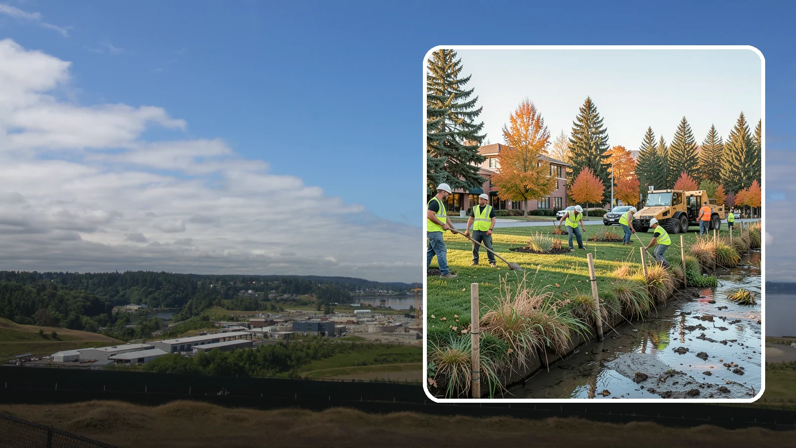 Stream Bank Restoration in University Place, Pierce County, WA - Stabilization and revegetation of eroding stream banks using bioengineering methods.