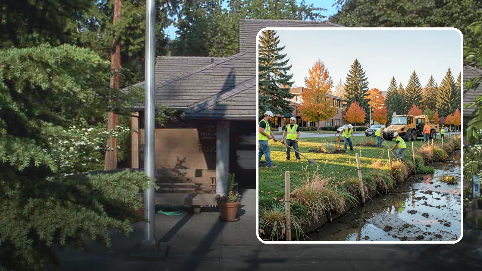 Stream Bank Restoration in Yarrow Point, King County, WA - Stabilization and revegetation of eroding stream banks using bioengineering methods.