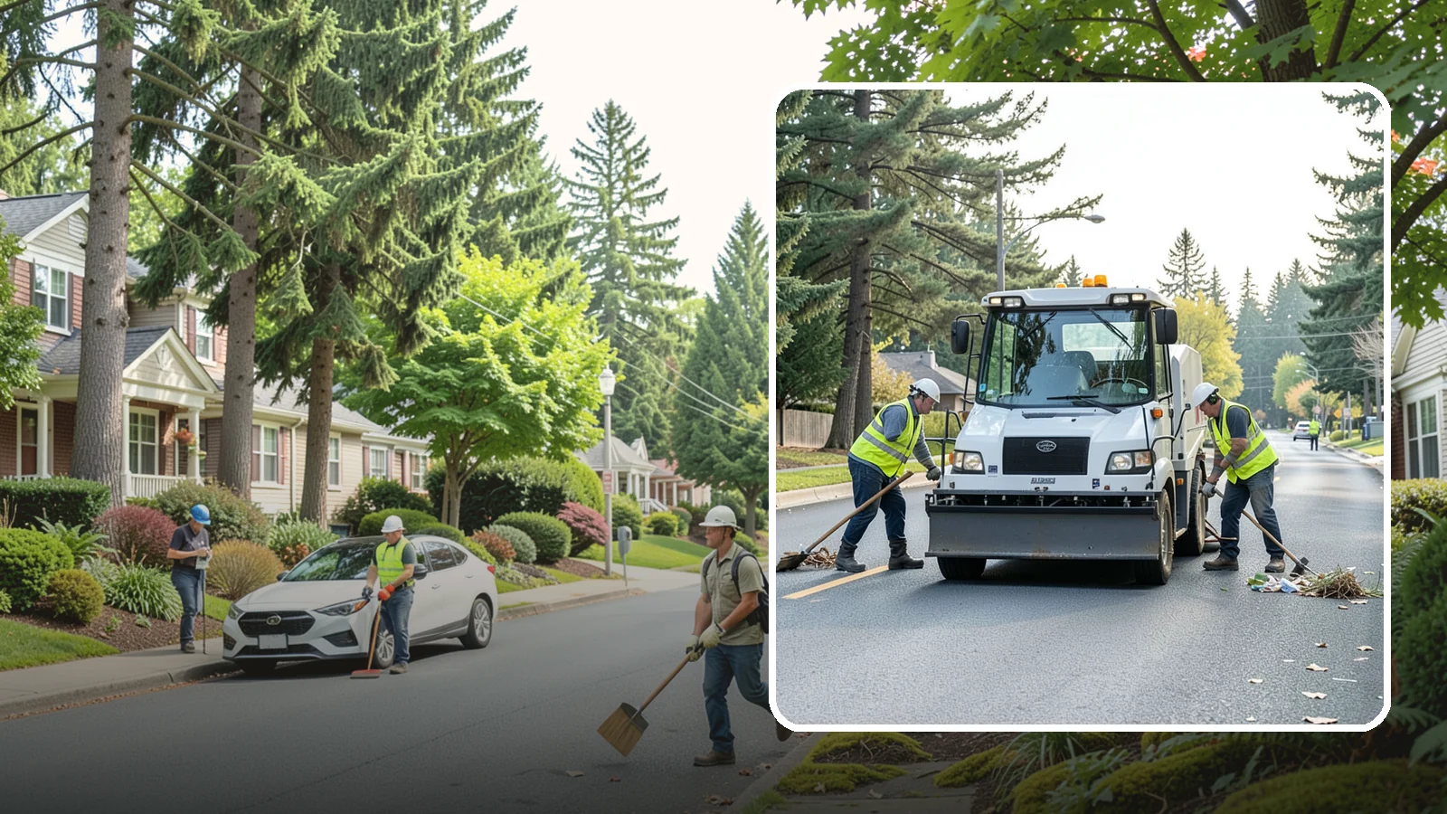 Street Litter Removal in Beaux Arts Village, King County, WA - Routine collection of litter from streets, gutters, and curb lines across defined municipal routes.