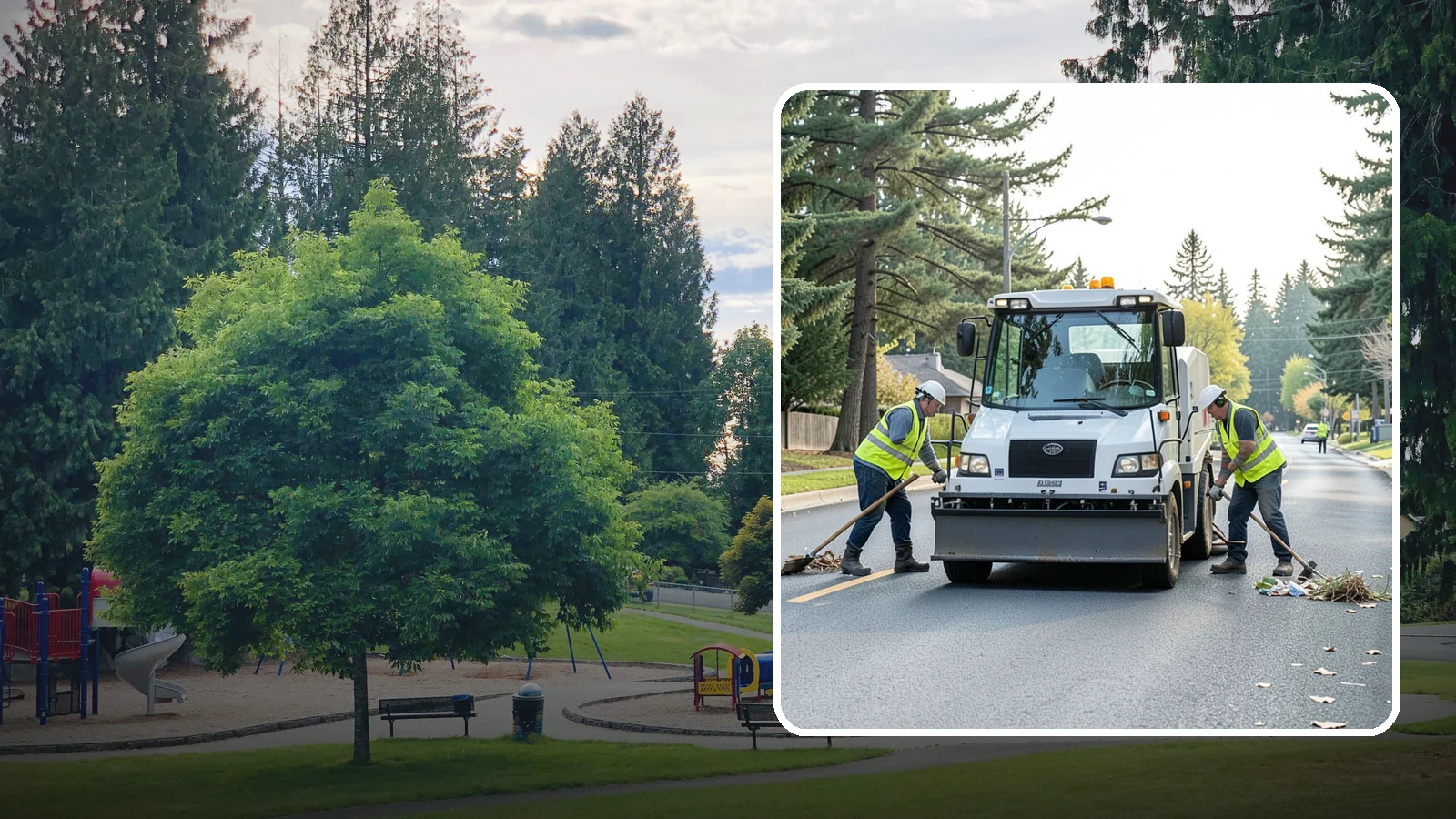 Street Litter Removal in Bonney Lake, Pierce County, WA - Routine collection of litter from streets, gutters, and curb lines across defined municipal routes.
