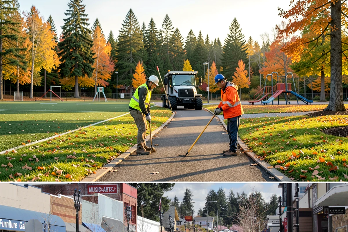 Street Litter Removal in Bothell, King County, WA - Service runs year-round, with added attention after fall leaf drop and following high-wind events that scatter debris.