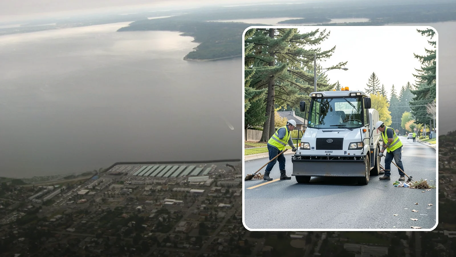 Street Litter Removal in Des Moines, King County, WA - Routine collection of litter from streets, gutters, and curb lines across defined municipal routes.