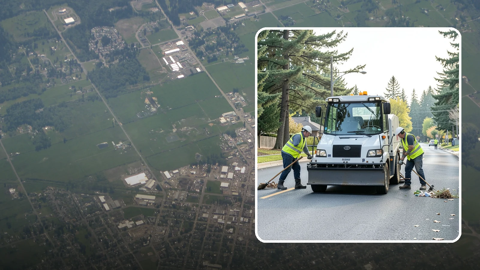Street Litter Removal in Enumclaw, King County, WA - Routine collection of litter from streets, gutters, and curb lines across defined municipal routes.